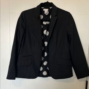 Chico's Black Blazer with Polka Dot Lining